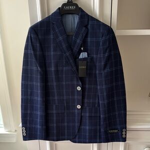 Boys Lauren Ralph Lauren Blue Windowpane Blazer